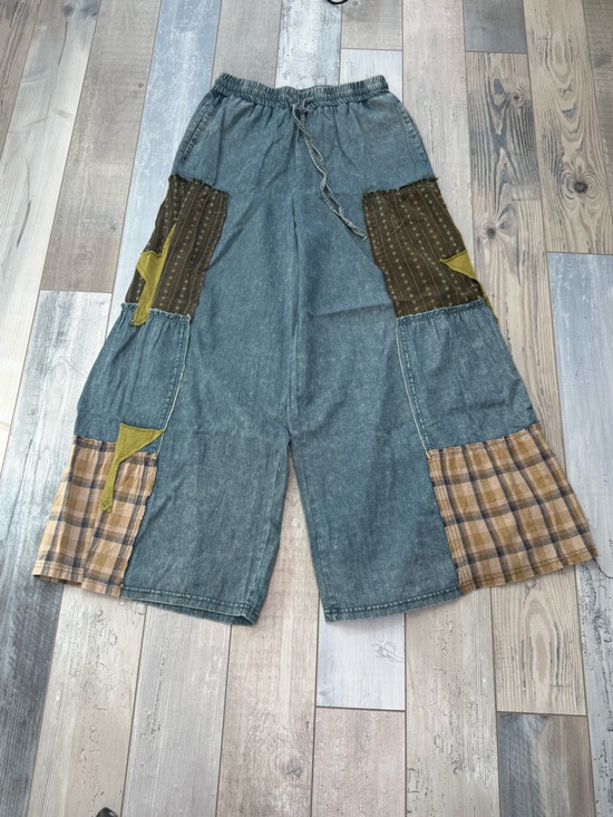 Easel Los Angeles Pants - Easel Patchwork Wide Leg Pant Sz Sm